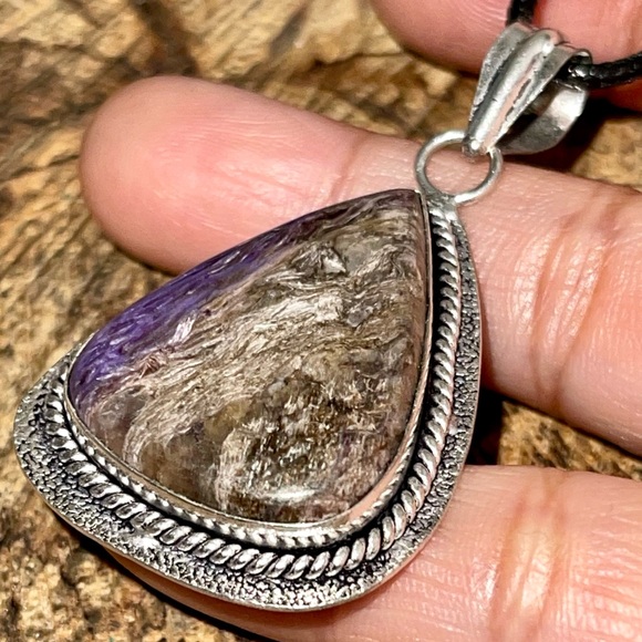 Purple Charoite Pendant 2” - Picture 6 of 14